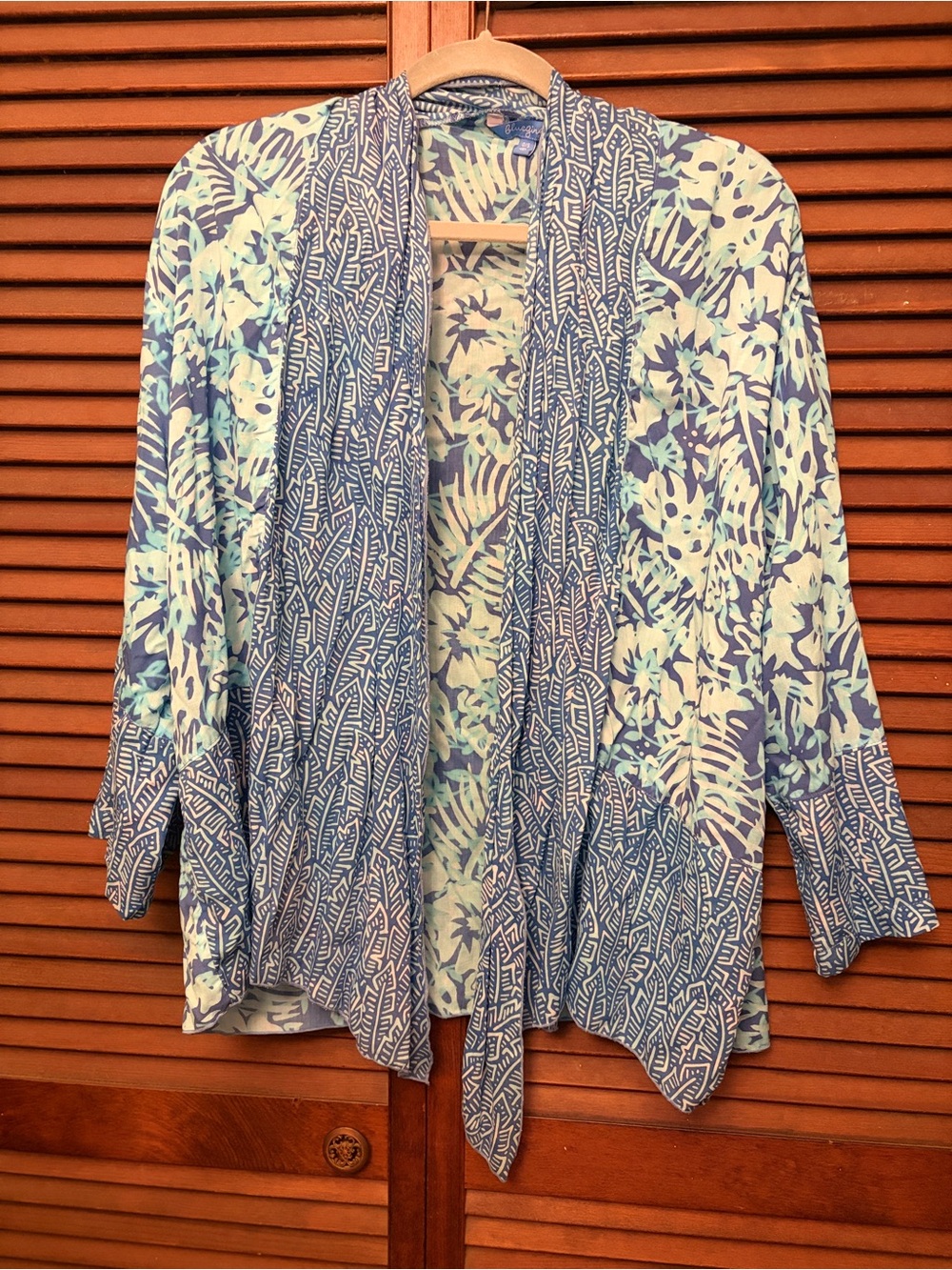 Lightweight Blue botanical Kimono Cardigan